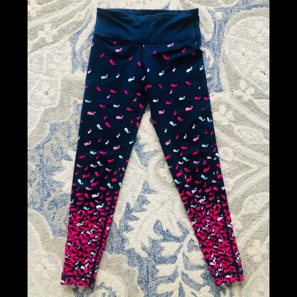 Girls vineyard vines leggings blue pink XXS